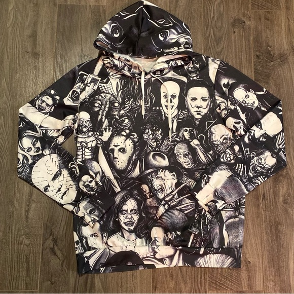 Horror hoodie 3D horror movie pullover Freddy Jason Exorcist Pennywise Chucky - Picture 2 of 5